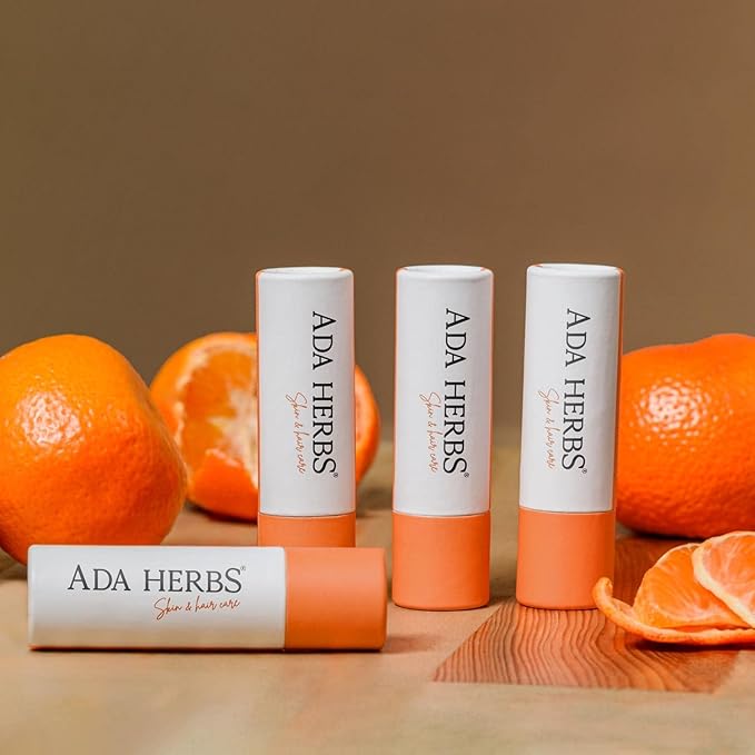 Organic Vegan Lip Balm Mandarin - Natural Citrus Moisturizing Lip Balm with Jojoba Oil & Cocoa Butter - Hydrating Lip Care - 0.35 oz