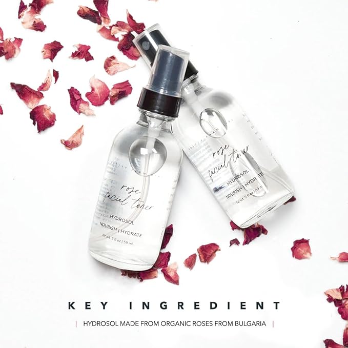 Pretty farm girl Pure Rose Facial Toner - Nourish & Hydrate - Hydrosol - for Dry, Oily, or Combination Skin - Rose Scent - All Skin Types - Teen & Adult - 2 oz