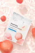 BOM Peach Hya Blend Moisturizing Mask 10ea, Korean Eumseong Peach Extract Face Mask, 5 types of Hyaluronic Acid and Cica, Non Drying Moisturizing Essence, Jelly Sheet, Vegan, Korean Skincare