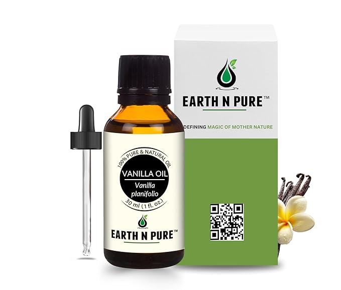 Earth N Pure Vanilla Essential Oil Natural & Therapeutic Grade | for Skin, Face, Hair, Candle, Diffuser and Home Fragrance with Glass Dropper 30 ML