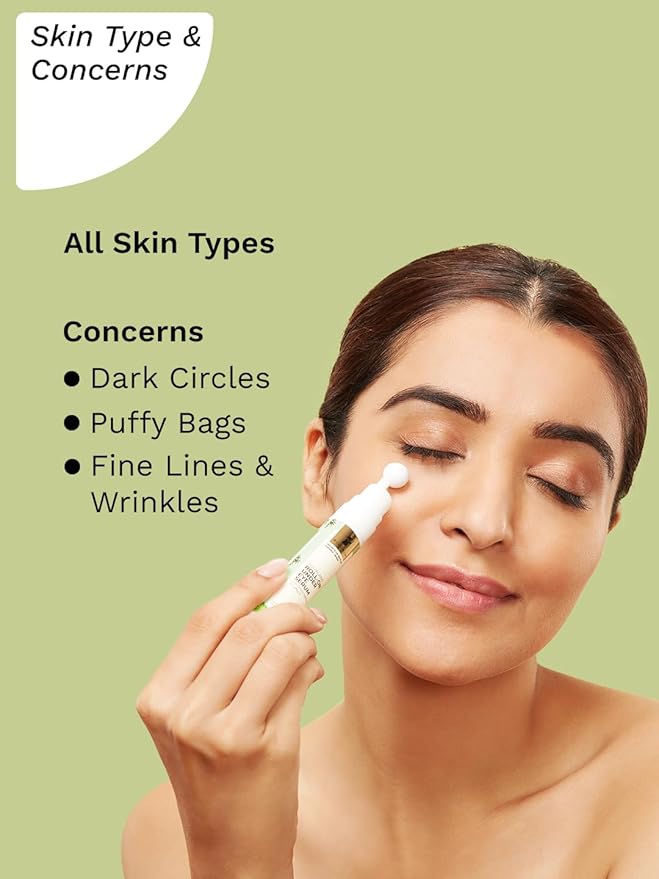 Pilgrim Squalane Roll On Under Eye Serum | Hydrating Eye Serum with Phyto Retinol & Caffeine | Reduces Dark Circles, Puffiness & Wrinkles | 0.50 Fl Oz (15ml)