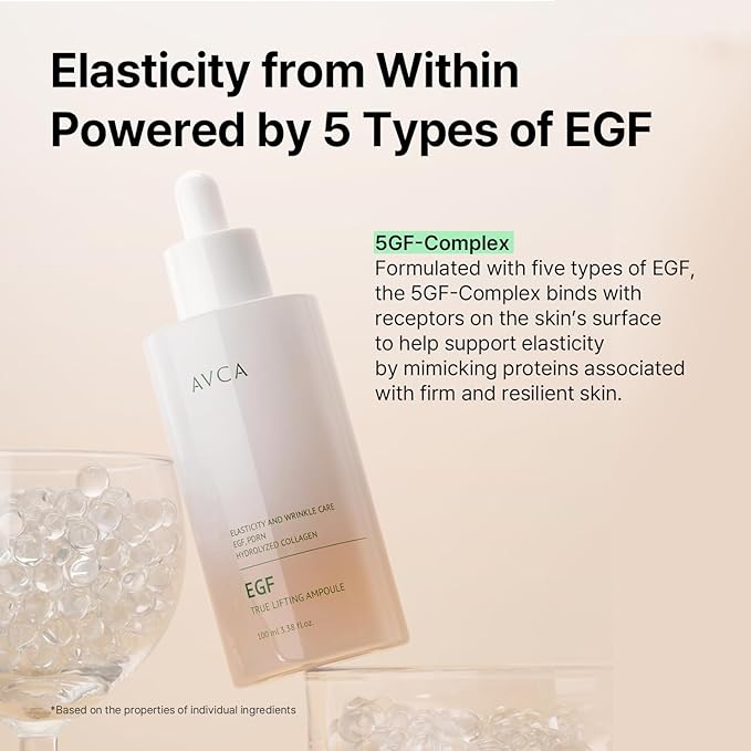 AVCA EGF & PDRN Lifting Serum 100ml(3.38 fl. oz) – Firming & Elasticity Support with Hydrolyzed Collagen + Panthenol, Improves Look of Fine Lines, K-Beauty
