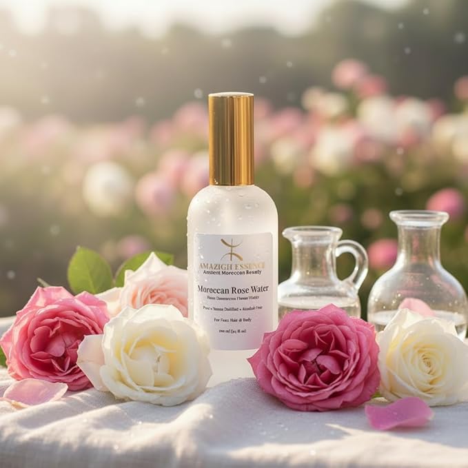 Pure Moroccan Rose Water, Facial Toner, Refreshing Mist, Rosa Damascena, Hydrating, Calming, for All Skin Types, 3.4 fl oz