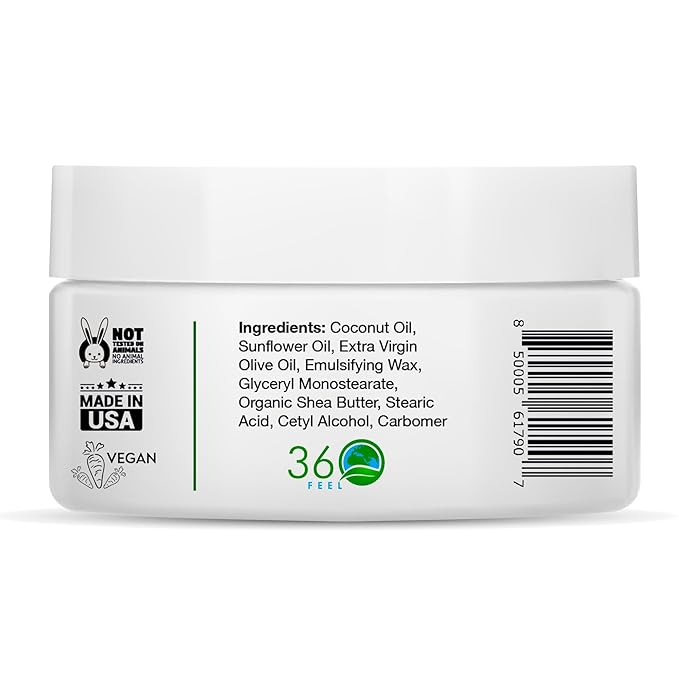 360Feel Unsented Body Lotion - Hydrates with Coconut & Olive Oil, Plant-Based, Non-Greasy, Sensitive Skin, All Day Use