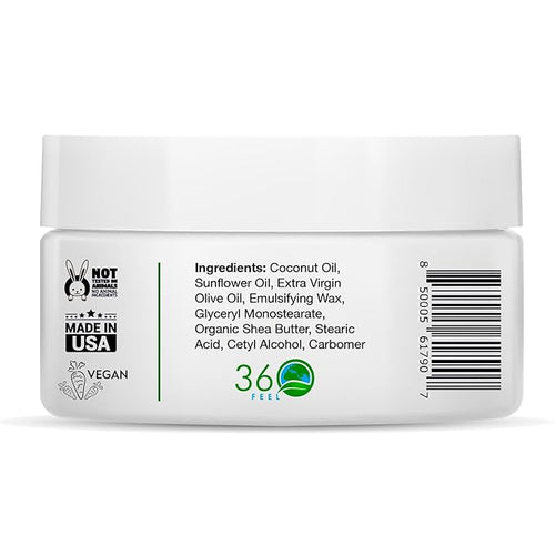 360Feel Unsented Body Lotion - Hydrates with Coconut & Olive Oil, Plant-Based, Non-Greasy, Sensitive Skin, All Day Use