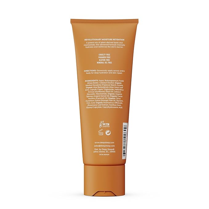 Deep Steep Body Lotion, Honey Blossom, 8 oz – Moisturizer with Coconut Oil, Shea Butter, Argan Oil, Aloe Vera & Niacinamide – Vegan, Clean Beauty, Daily Skin Hydration