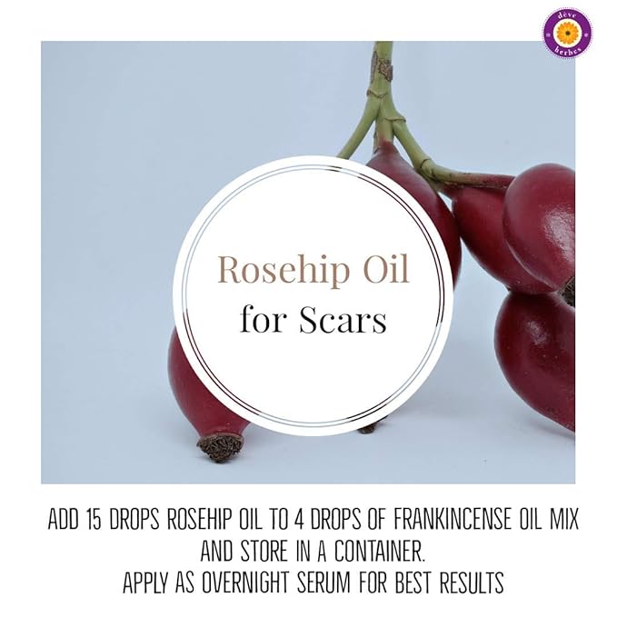 dève herbes Pure Rosehip Oil (Rosa rubiginosa) with Glass Dropper Cold Pressed 100ml (3.38 oz)