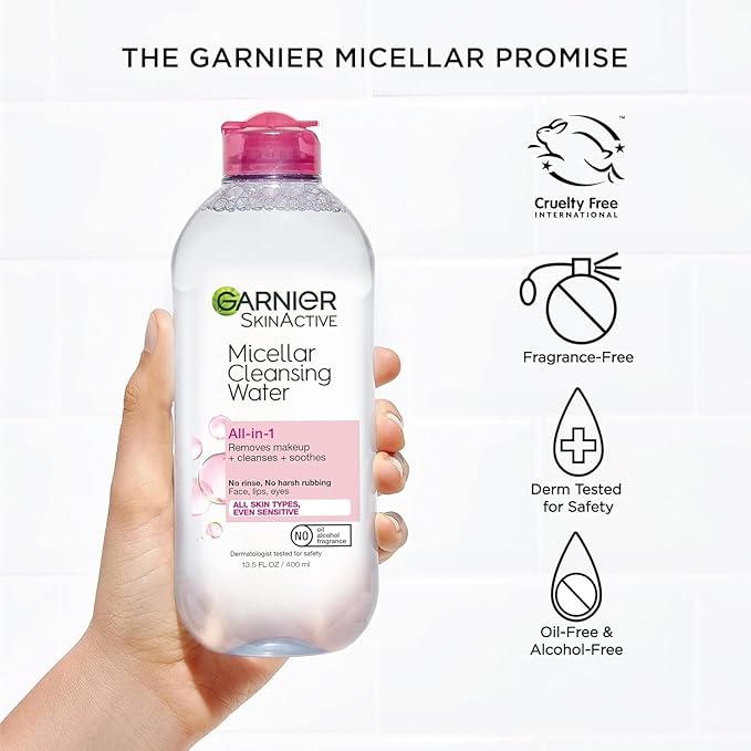 Garnier SkinActive Micellar Holiday Skincare Gift Set, Includes 3 Travel Size Micellar Water Formulas, Includes 100ml Original, Waterproof and Vitamin C Formulas, 1 Kit