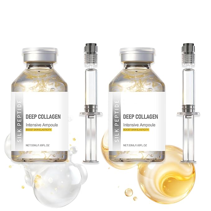 Silk Peptide Intensive Lifting Ampoule - Deep Collagen Silk Peptide Intensive Lifting Ampoule Serums for Face Tightening and Lifting, Korean Anti Aging Face Serum for Women 1.7fl.Oz/50ml (2pc)