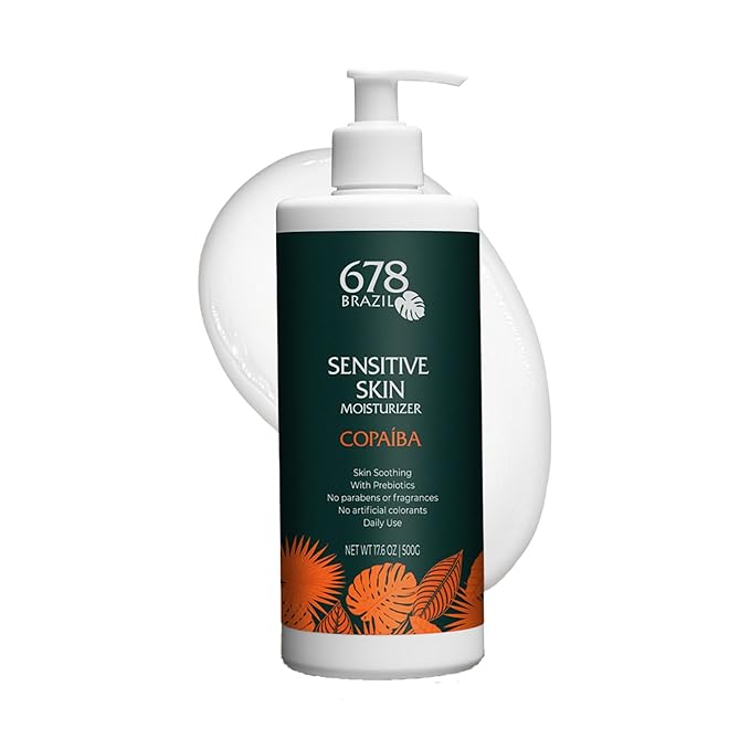 678Brazil Sensitive Skin Moisturizer - Supports the Skin’s Protective Barrier - Copaiba, Passion Fruit, Hyaluronic Acid - 17.63 Oz