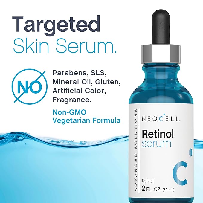 NeoCell Retinol Serum for Face | 2 fl oz | Targeted Skin Serum Formula | Advanced Care | with Vitamin E and A | for Women and Men