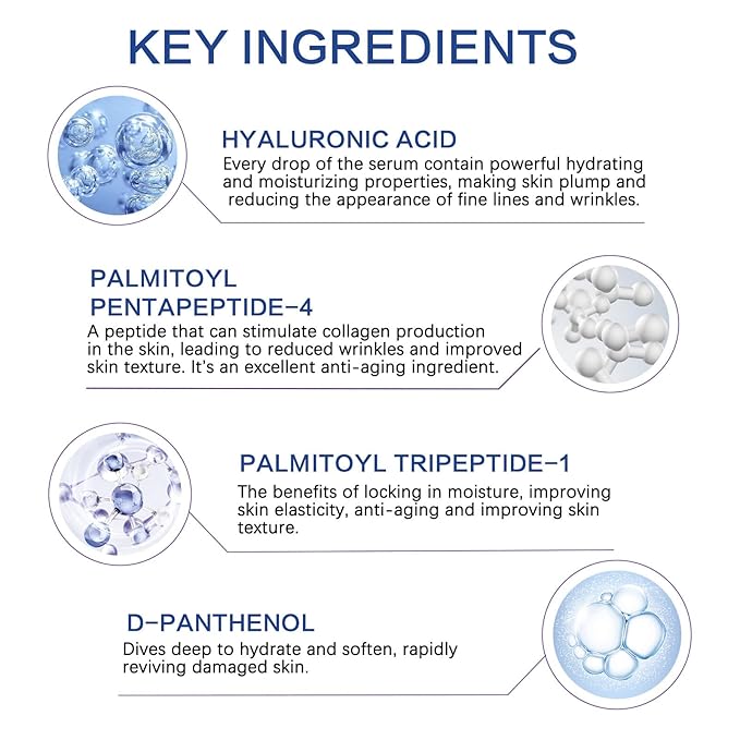 ABOTE 2.3% Hyaluronic Acid Facial Serum Moisturizing for Face Plump Skin Moisturizing Moisturize Smoothes Wrinkles (3 Pack 1FL.OZ|30ml Each)