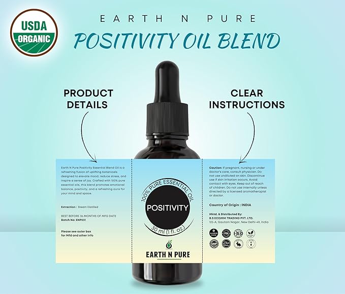 Earth N Pure Essential Oil Blend for Positivity 30 ml