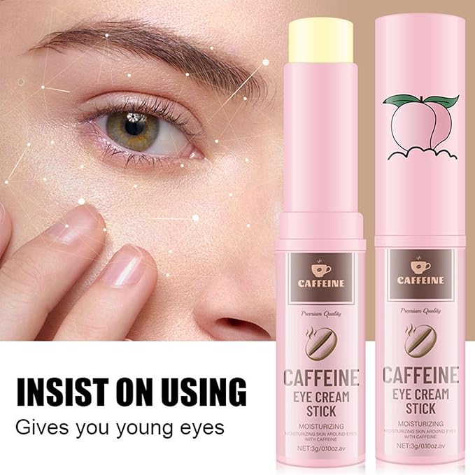 2PCS Caffeine Eye Stick with Retinol, Caffeine Eye Cream for Dark Circles Hydrating Under Eye Cream for Anti-Aging Reduce Fine Lines, Moisturizes, Softens & Nourish Skin