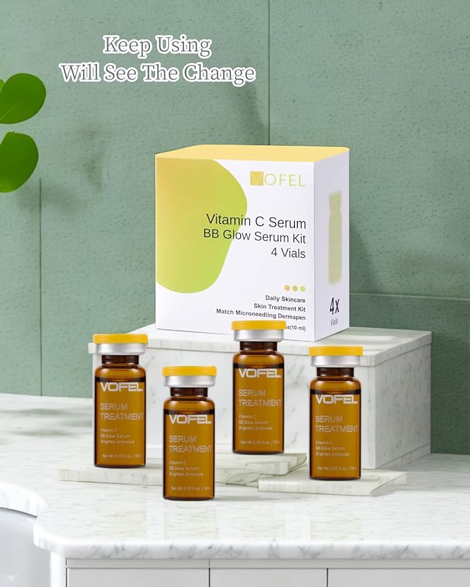 Vitamin C Serum for Face Hyaluronic Acid Serum Anti Aging Moisturizer 0.35 oz 4 Vials Facial Serums (4pc new vc kit)