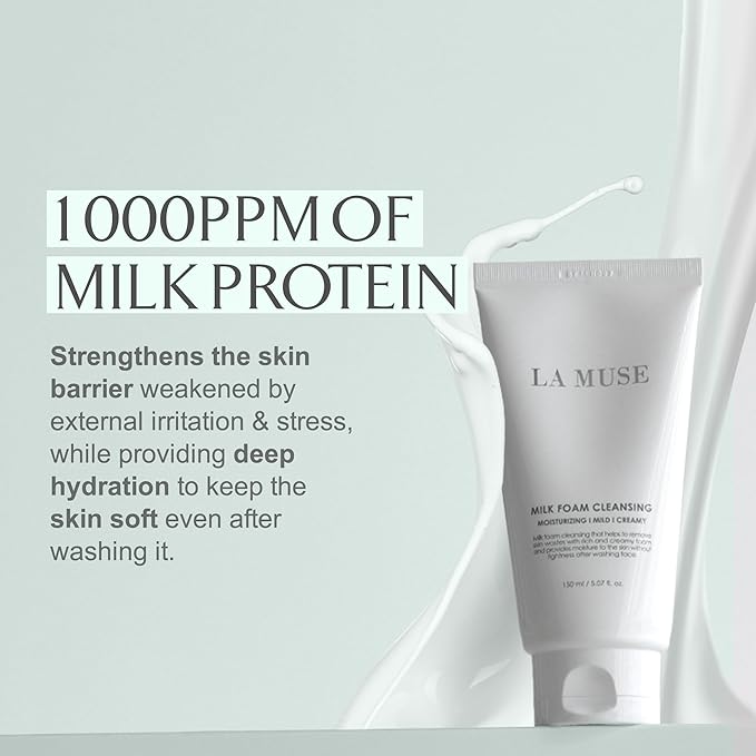 LA MUSE Milk Foam Cleansing - Naturally Derived Ingredients/Sensitive Skin/Skin Tone Milk Foam Cleansing - Naturally Derived Ingredients/Sensitive Skin/Skin Tone Care/Exfoliation Management