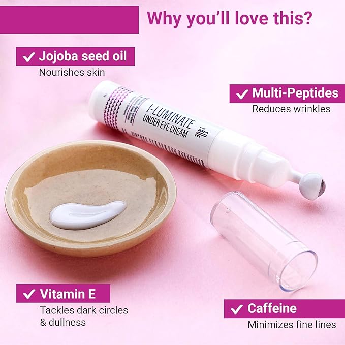 SOTRUE I-Luminate Under Eye Cream For Dark Circles For Women | For Puffy Eyes & Fine Lines, 15G | Enriched With Aloe Vera, Jojoba Seed & Vitamin E | Suitable For All Skin Types
