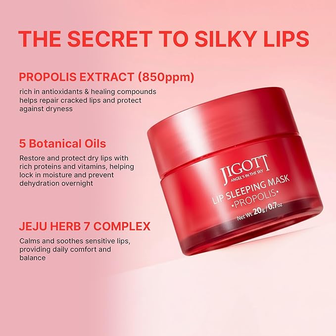 Korean Skincare Propolis Honey Lip Sleeping Mask – Nourishing Overnight Lip Treatment for Dry & Chapped Lips, K-Beauty Hydrating Lip Balm with Propolis Extract, Repairs & Softens Lips (20g)