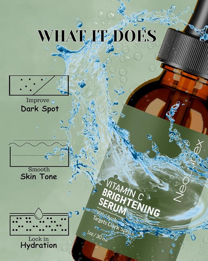 Vitamin C Facial Serum – Dark Spot Brightening Serum – Smooth, Even Skin Texture – Deep Hydrating – Sensitive-Skin Safe – Botanical & Anti-Aging Facial Complex