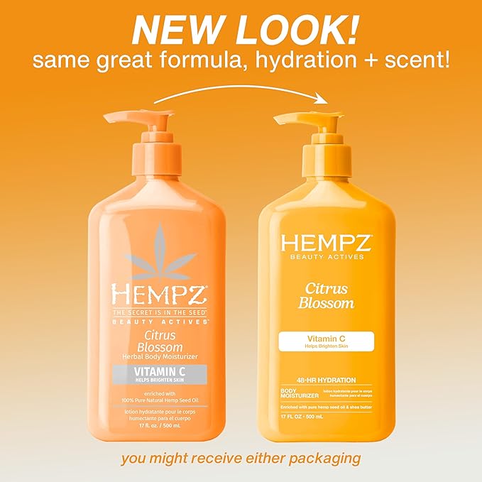 Hempz Body Lotion - Citrus Blossom Limited Edition Daily Moisturizing Cream with Vitamin C, Shea Butter, Aloe, Orange Extract, Hemp Seed Oil Body Moisturizer -17 Fl Oz