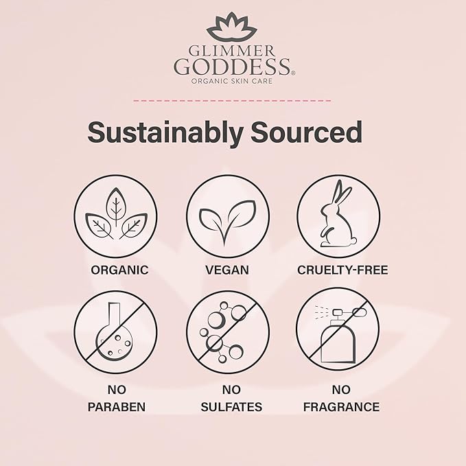 Glimmer Goddess Shimmer Body Butter with Organic Whipped Shea Butter for Hydration, Moisturizing & Silky Natural Glow - Gold Sexy, 2 oz