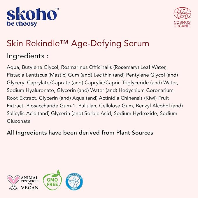 Retinol based Anti Aging Organic face Serum with 98.949% Naturality | Reduces Fine Lines & Wrinkles | Plant based Retinol serum for face| Hyaluronic Acid & Kiwi extract | COSMOS Certified| 30ml