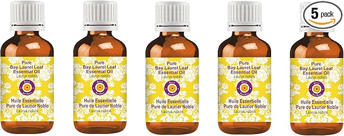 Deve Herbes Pure Bay Laurel Leaf Essential Oil (Laurus nobilis) Steam Distilled (Pack of Five) 100ml X 5(16.9 oz)
