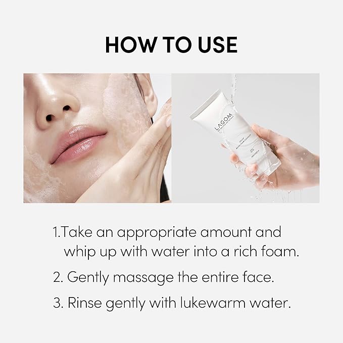 LAGOM Cellup Micro Foam Cleanser, Hydrating Deep Cleansing Face Wash, Korean Makeup Remover, Dense Soft Micro Bubbles, Ultra Fine Dust Removal 4.05 Fl Oz