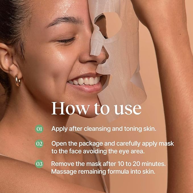 Tea Tree Relief Cotton Mask, Soothing & Hydrating, Vegan, Korean Skin Care Face Mask 23g*5sheets (Kummerowia Striata)