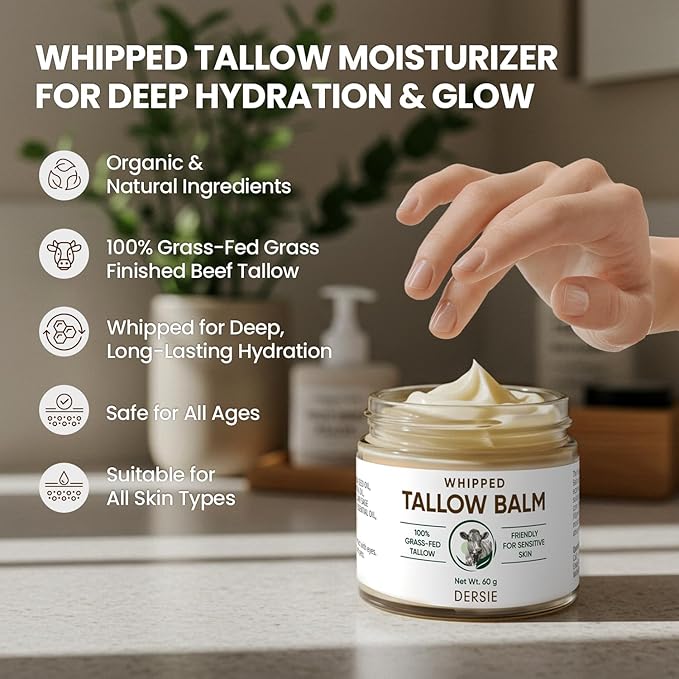 Dersie Tallow Sunscreen SPF 30 – Mineral UV Defense with Non-Nano Zinc Oxide – Face & Body Sun Protection for Adults & Kids (2.12 Ounce (with Tallow Balm))