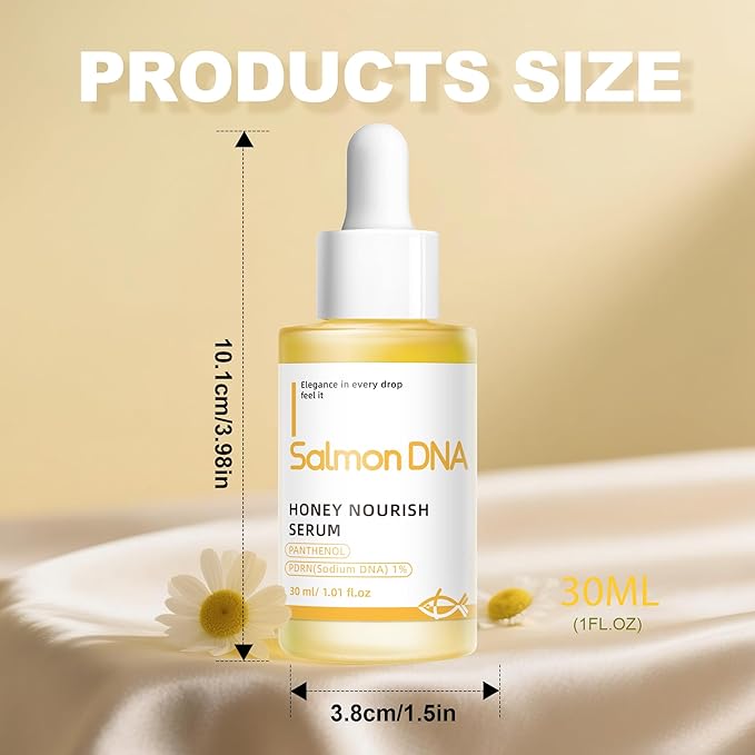 Salmon DNA PDRN Honey Nourish Serum with PDRN & Panthenol, Hydrating Face Serum for Soothing, Moisturizing, Calming, Revitalizing Skin,30ml / 1.01 fl.oz.