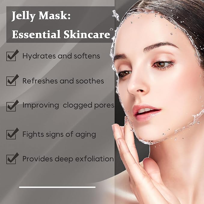 Vajacial Hydro Jelly Mask Powder for Face, Jelly Mask for Facials Professional, Jelly Facial Mask for Teens and Women. Jelly face mask. (Luxury Caviar)
