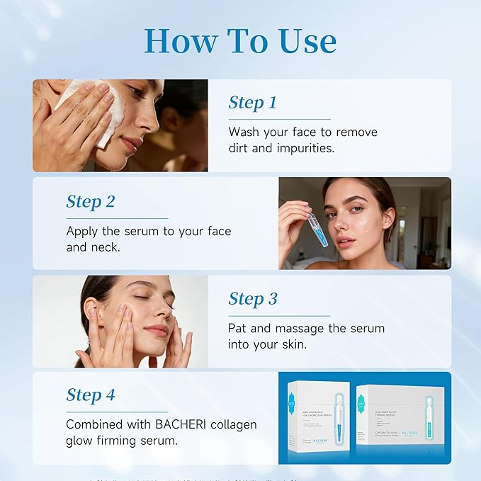 Hyaluronic Acid Serum – Ultra Hydrating Serum for Plumper Skin Daily Pre-Makeup Skincare Not Sticky Hyaluronic Acid Ampoules, Suitable for Dry & Sensitive Skin Single-Use 30PCS
