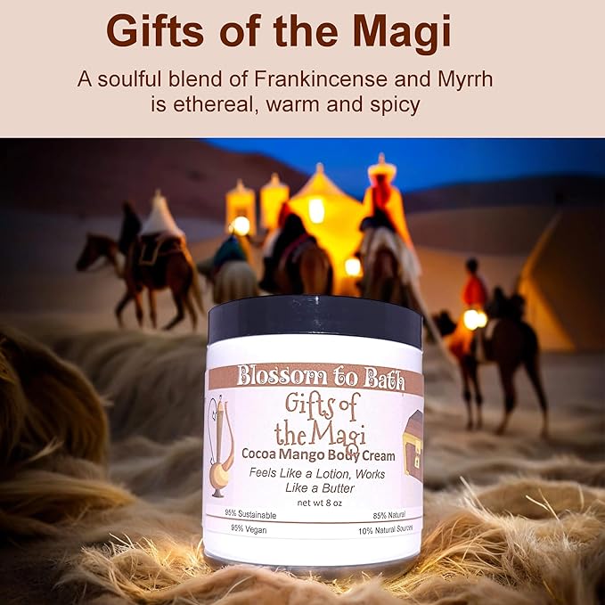 Blossom to Bath Gifts of the Magi Cocoa Mango Body Cream (8 Ounce) - Phthalate Free Fragrance - Feels Like A Lotion And Works Like A Butter with a Rich Soulful Scent