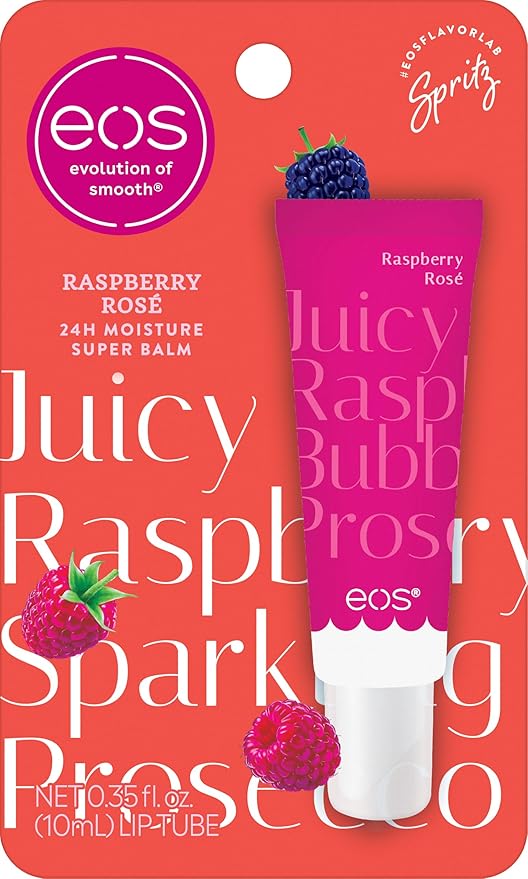 eos Limited Edition 24H Moisture Super Balm, Raspberry Rosé - Hydrating, Moisturizing Lip Treatment, For Dry Lips, Shea Butter, Cruelty-Free, 0.35 fl oz