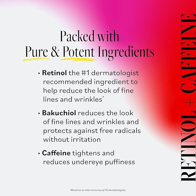 Derma E Anti-Wrinkle Smoothing Eye Cream for Fine Lines and Crow's Feet, 0.5 Fl Oz, Anti Aging with Retinol, Caffeine and Antioxidants, Cooling Tip Helps Reduce Puffiness