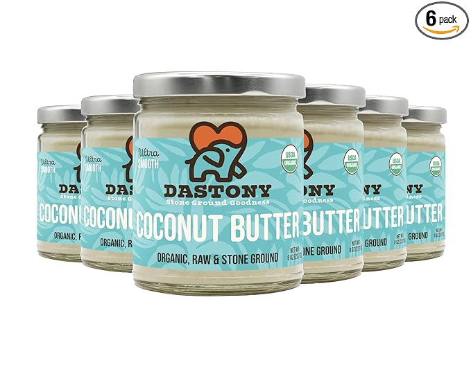 Dastony Organic Raw Coconut Butter, 8 oz | Only One Ingredient | Vegan, Paleo and Keto Friendly, Non GMO, Gluten-free - Pack of 6
