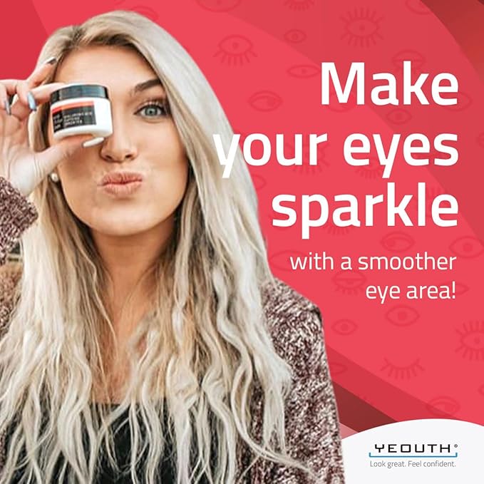 YEOUTH Retinol Eye Cream Anti Aging, Firming Under Eye Cream for Puffiness and Bags Under Eyes for Wrinkles and Dark Circles with Hyaluronic Acid and Tripeptides 2oz