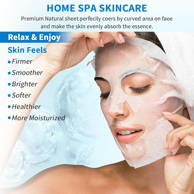12 Pack Sheet Face Masks Skincare, Mothers Day Gifts, Collagen Face Mask Hyaluronic Acid Hydrating Face Sheet Masks, Vitamin C Face Masks for All Skin Types, Moisturizing, Brightening, Anti-Aging