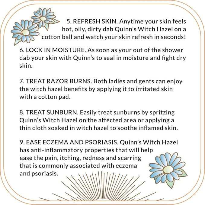 Quinn’s Alcohol Free Witch Hazel Rose Petal 16 oz. & Quinn’s Alcohol Free Witch Hazel Cucumber & Mint 16 oz.