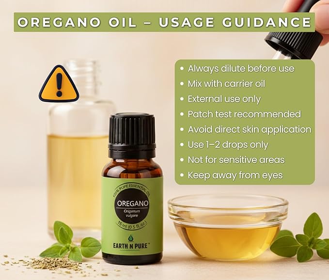 Earth N Pure Oregano Essential Oil Undiluted, Natural and Therapeutic Grade - 50 ml