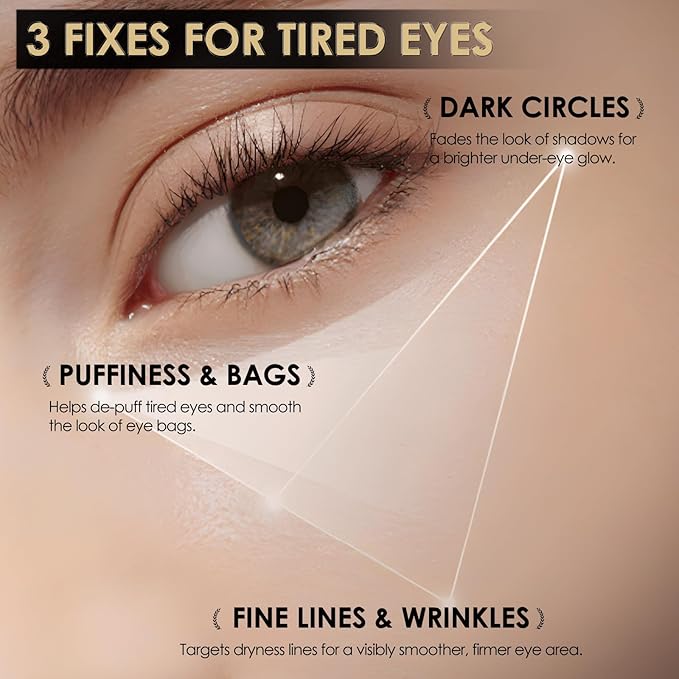 Eye Serum for Dark Circles and Puffiness - Advanced Anti-Aging Under Eye Treatment for Wrinkles, Bags and Fine Lines - Hydrating and Firming Formula to Brighten and Revitalize Tired Eyes