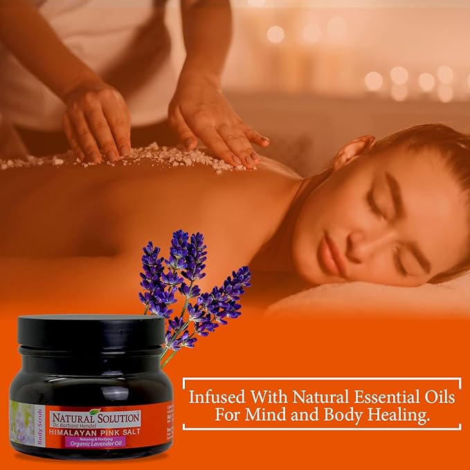 WBM Himalayan Salt Body Scrub with Organic Lavender Oil, Relaxing and Purifying Deep Cleansing – 12.3 oz (Pack of 2)