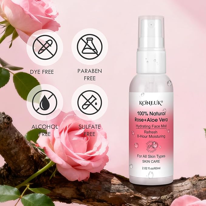 KONEUK Skincare Refreshing Face Mist Kit-Long Hydration and Soothing Facial Spray for Glowing Skin Care, Mini Face mist Gifts for Women, Mothers Day Gifts, Teacher Gifts, Trave Size2.02 fl oz 6 Pack