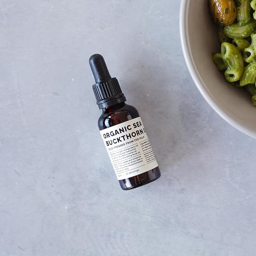 100% Organic Sea Buckthorn Oil 1 fl oz - Cold-Pressed 50:1 - Rich in Omega-7 and Beta-carotene - Straight from Farm - Non-GMO - No Additives or Preservatives - Recyclable Glass Bottle
