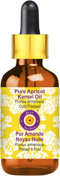 dève herbes Apricot Kernel Oil (Prunus armeniaca) with Glass Dropper | Cold Pressed | Pure | Natural | For Diluting Essential oils | Skin & Massage | Non-Sticky | Lightweight | Unisex | 10ml (0.33 oz)