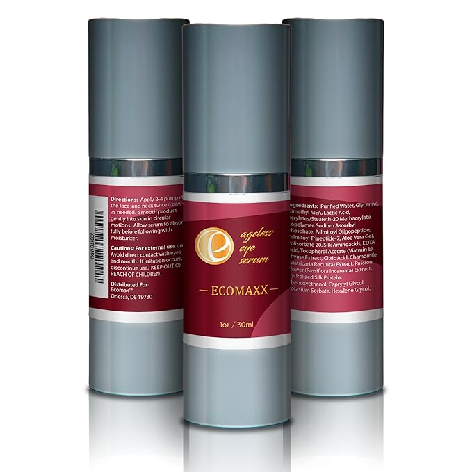 Ecomaxx Ageless Eye Serum-Anti Aging Serum- Naturally Repair Under Eye Area -Minimize Fine Lines and Wrinkles -Fight Signs of Aging