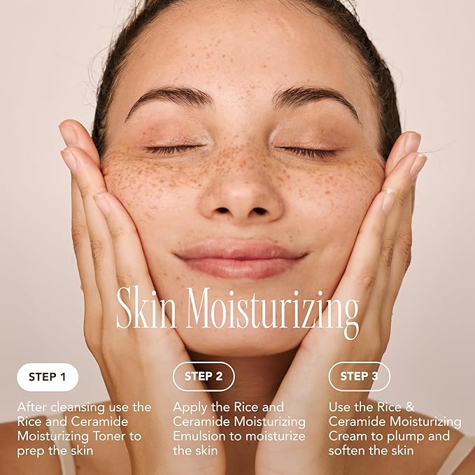 THE FACE SHOP Rice Ceramide Moisturizing Emulsion, Hydrating with Rice Water, Targets Dryness, Strengthens Skin Barrier, Lightweight, Korean Skin Care, 5.0 fl. oz.