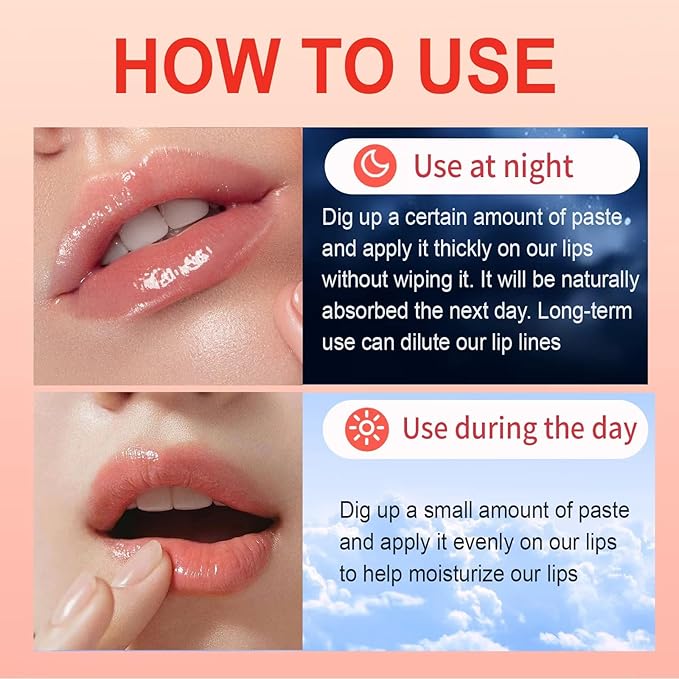 6 Pack Cute Lip Mask Sleeping Overnight for Dry Lips with Coconut Oil and Beeswax -Smoothing Hydrating Softening Plumoing Moisturizing with Small Lip Brush 6 Flavors Valentine's Gift for Women 0.18 Oz