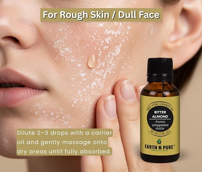 Earth N Pure Bitter Almond Oil | Cold Pressed, Therapeutic Grade for Body, Skin, Hair 50 ml
